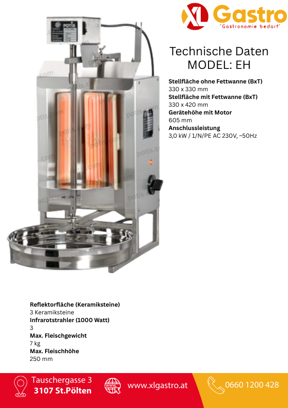 Elektrische Dönermaschinen mit Topmotor E-Serie
