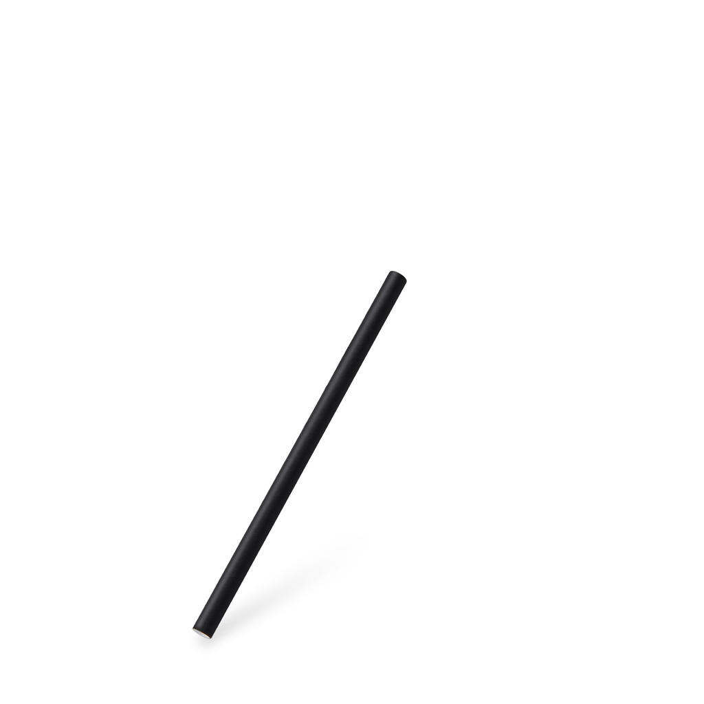 Papiertrinkhalm schwarz`JUMBO` Ø8mm 15cm [100 Stk]