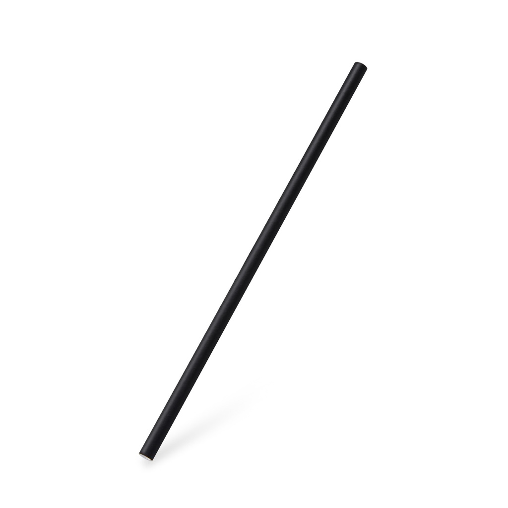 Papiertrinkhalm schwarz`JUMBO` Ø8mm 25cm [100 Stk]