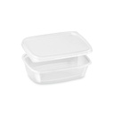 Feinkostbecher, Rechteckbecher (PP) klar kombipack mit Deckel [250 Sets]
