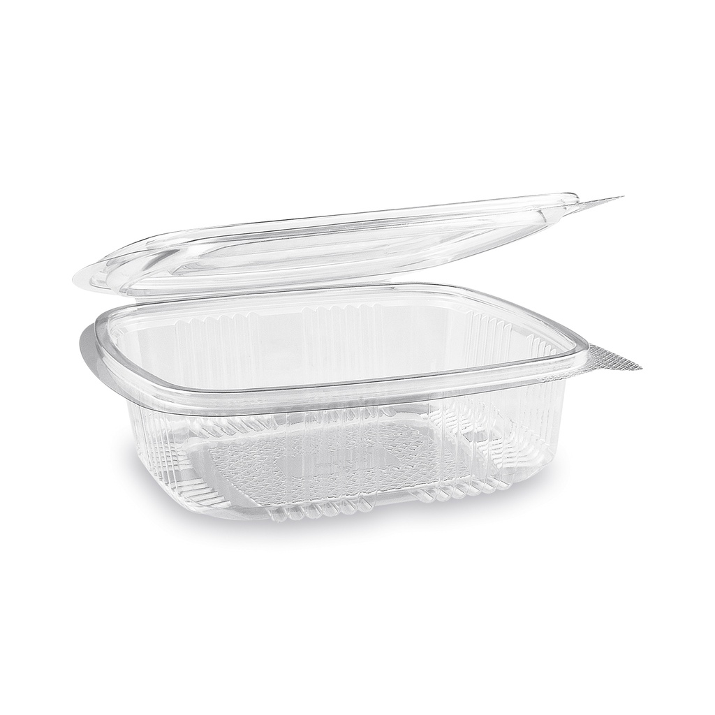 Salatschale 750ml mit Klappdeckel Klar, Rechteckbecher [50 Stück]