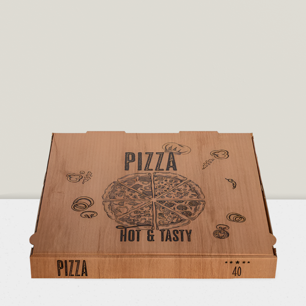 Pizzakarton 30x30x4cm Kraft Hot&Tasty Model H "New York" [100Stück/Packung]