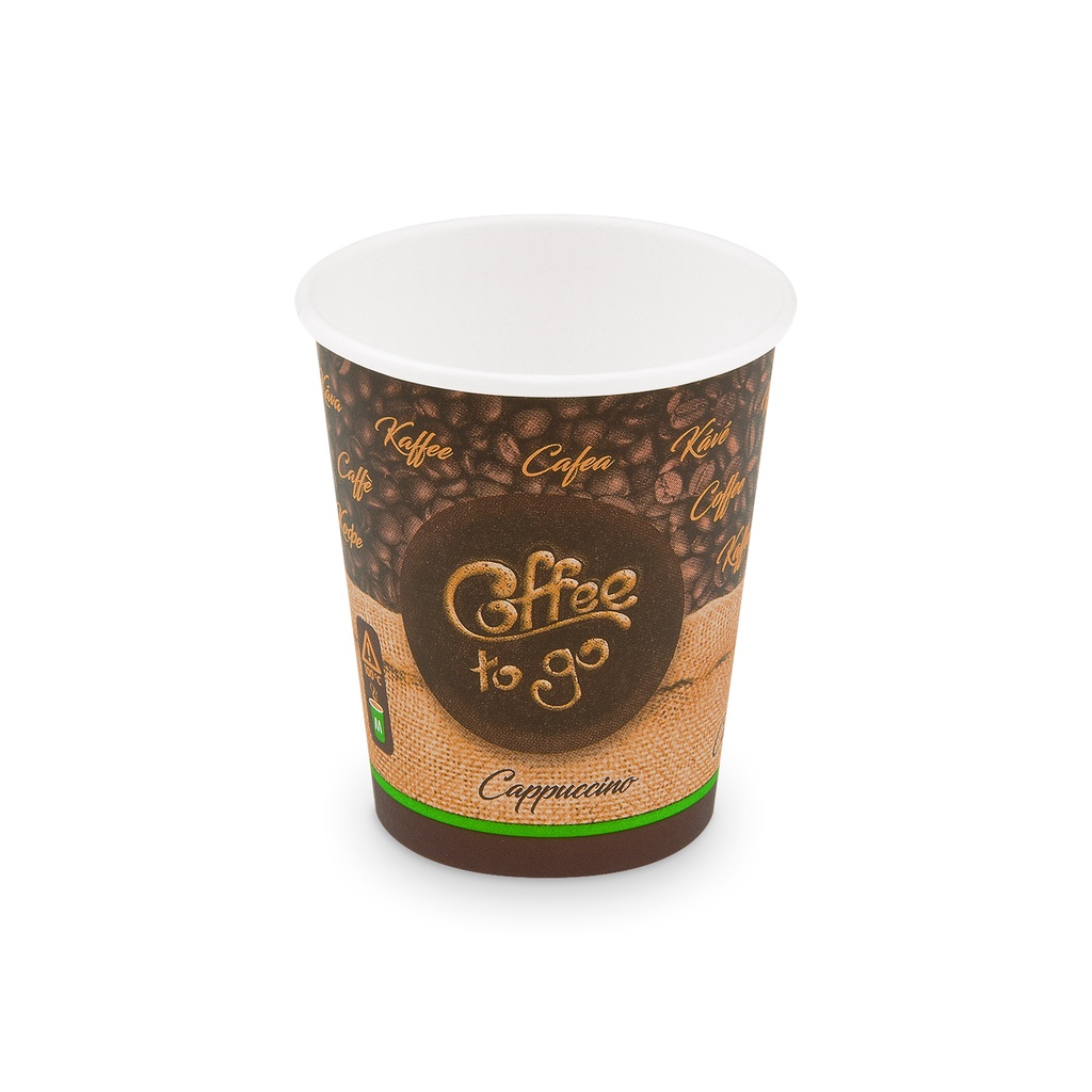 Pappbecher 8 Oz Kaffeebecher "Coffee to go" Ø80mm [50 Stück]