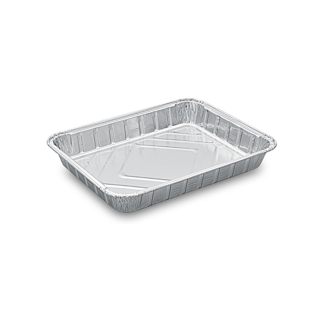 Alubehälter, Menüschale  ungeteilt mit Deckel 227x177x30mm [100 Stück]