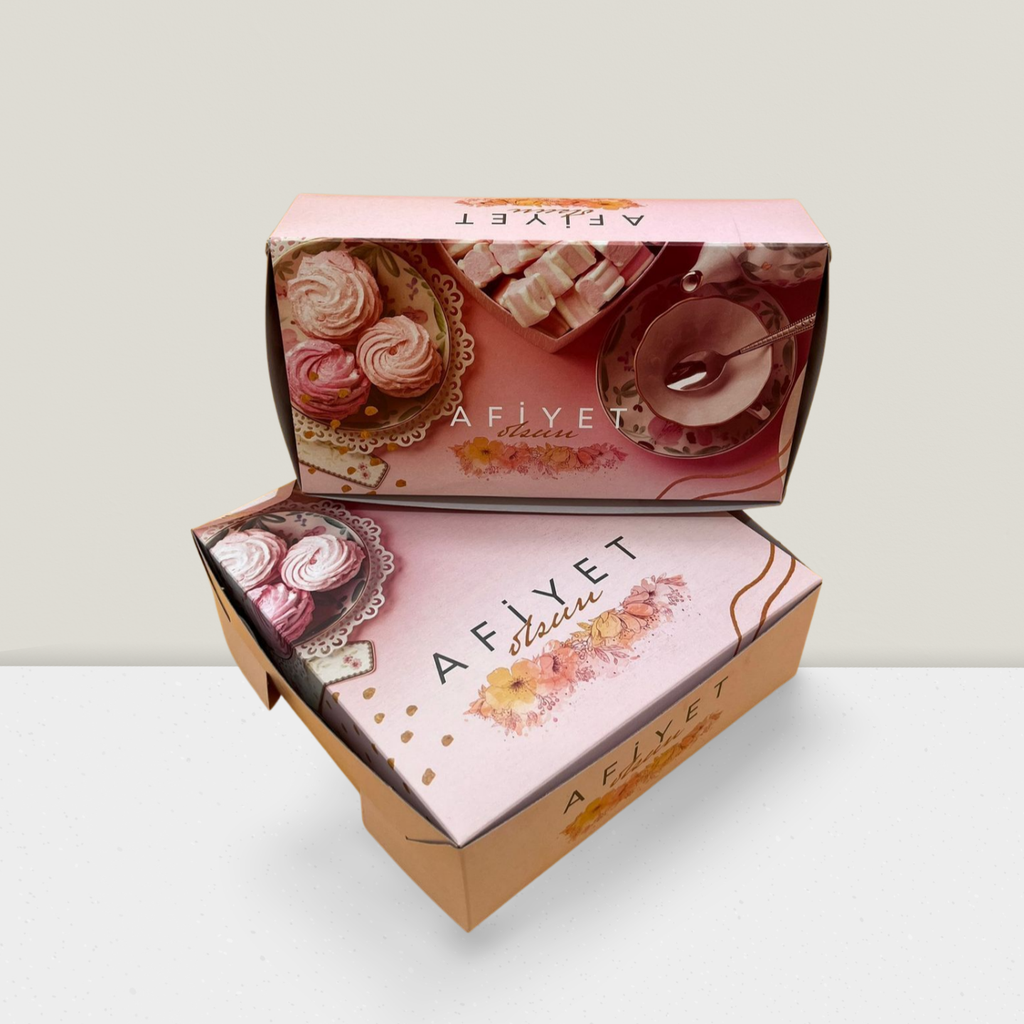 Gebäck Karton, Kurupasta, cake box 22x12x6cm für 500g [100 Stück] 