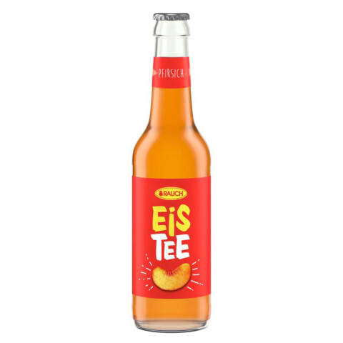 Rauch Eistee Pfirsich 0,33 L Glas MW [24 Stück]