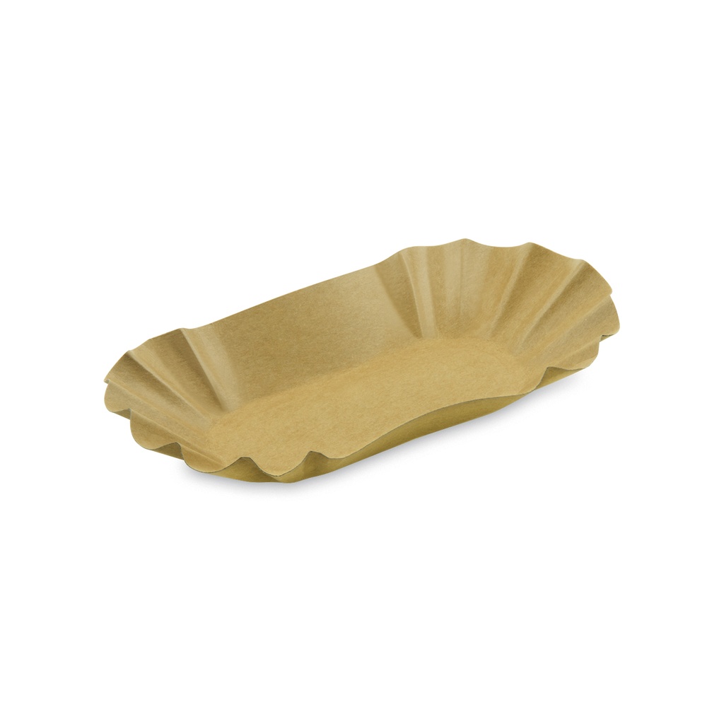 Pappschale fettdicht oval kraft 17,5x10,5x3 cm [250 Stück]