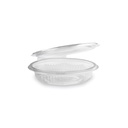 Achteckbecher klar mit angehängtem Deckel [50 Stück]