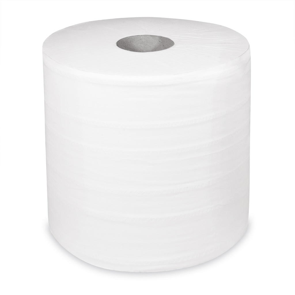Industrie Putztuchrolle (PAP) 2 lagig weiß Ø27cm 24cmx304m [2 Stück]
