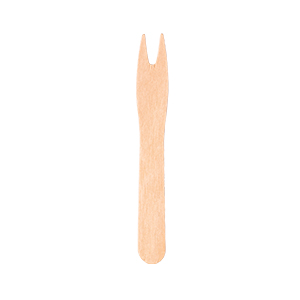Pommes Frites Snack Gabel 85mm aus Holz [1000 Stück]
