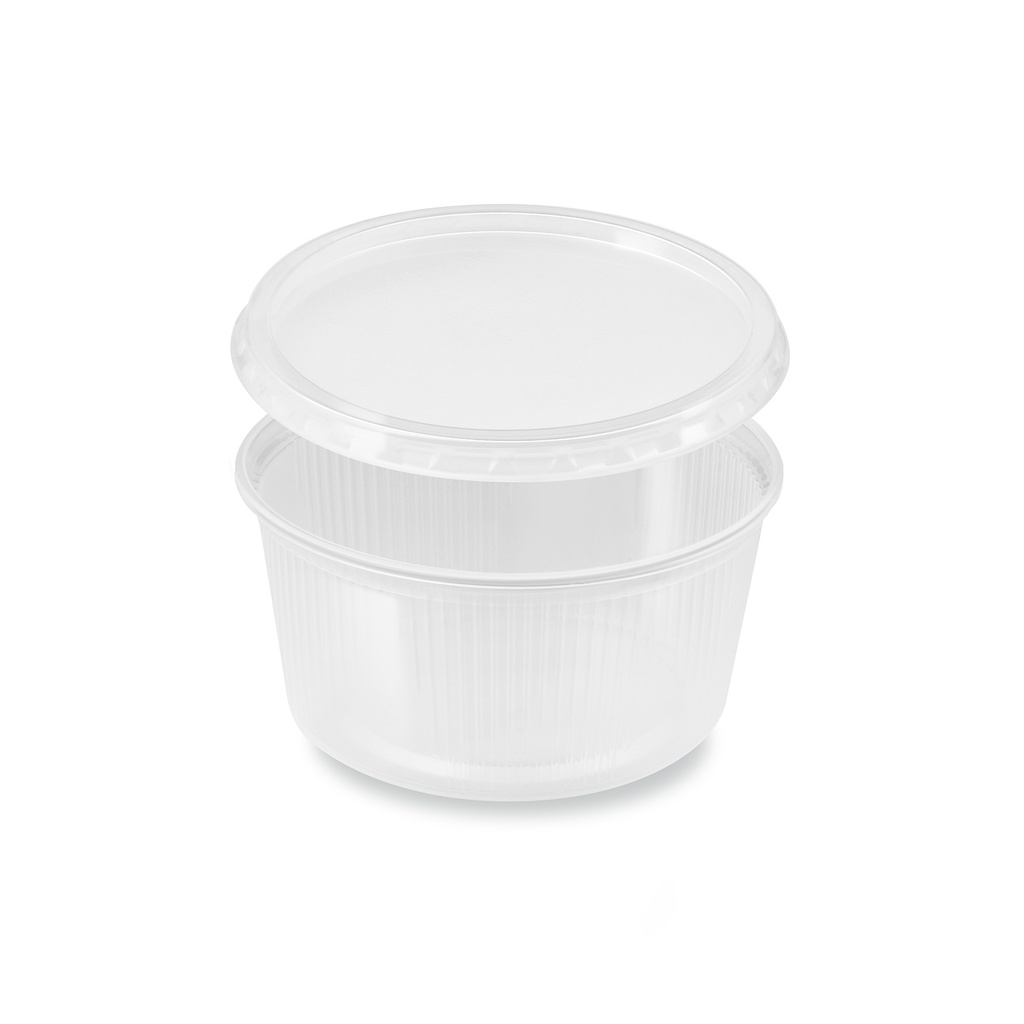 Feinkostbecher rund klar mit Deckel [50 Stück]