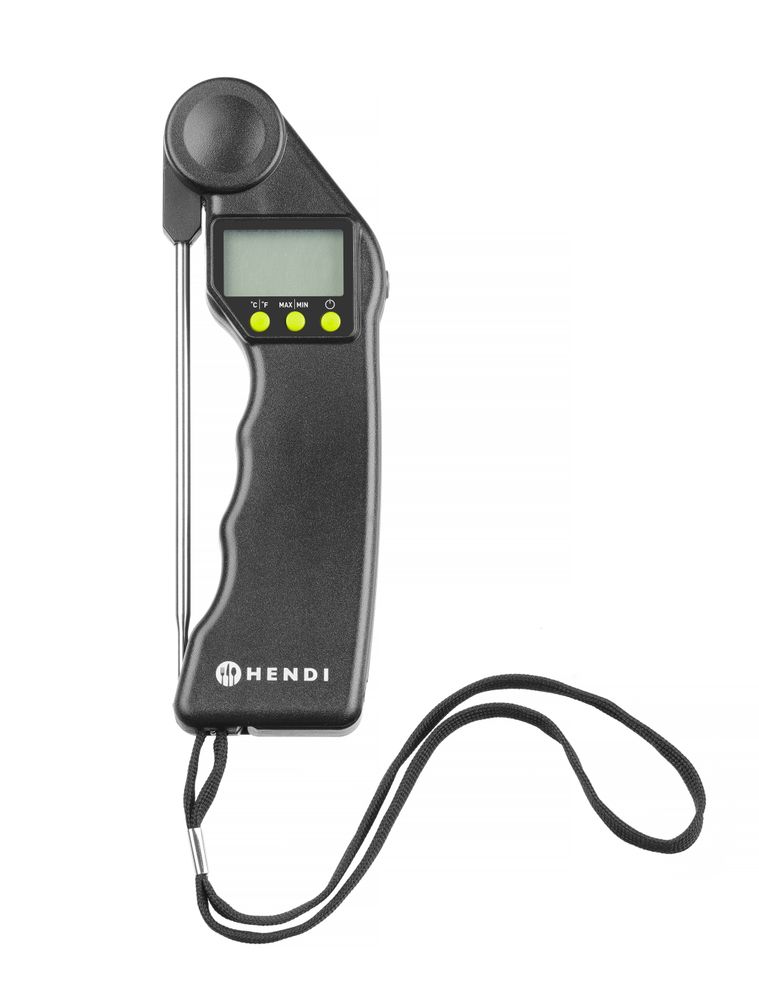 Digitales Thermometer mit klappbarer Sonde, HENDI, Schwarz, 160x55x(H)20mm