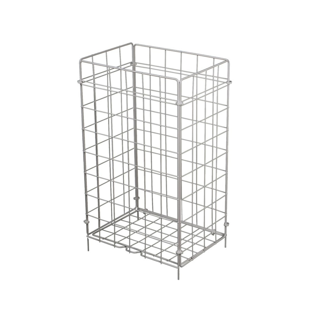 Papierkorb, Gitterabfallkorb, Abfallbehälter aus Metall faltbar weiß 50L [1 Stück]