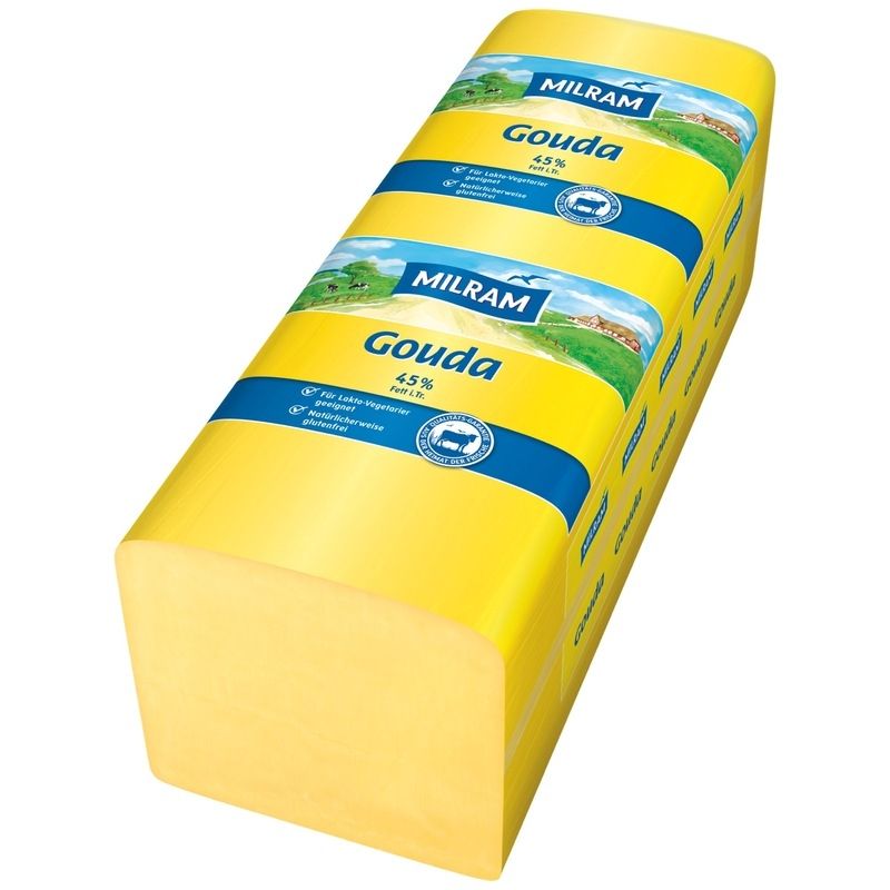 Milram Pizzakäse Gouda Block %45 Fett [ca. 3kg]