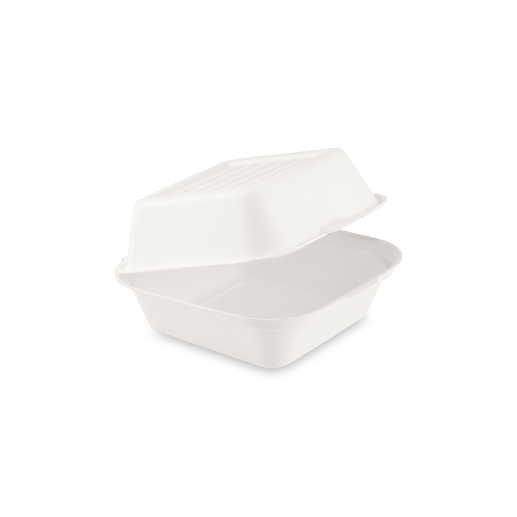 Hamburgerbox Zuckerrohr Bagasse 152x150x78mm [50 Stück]