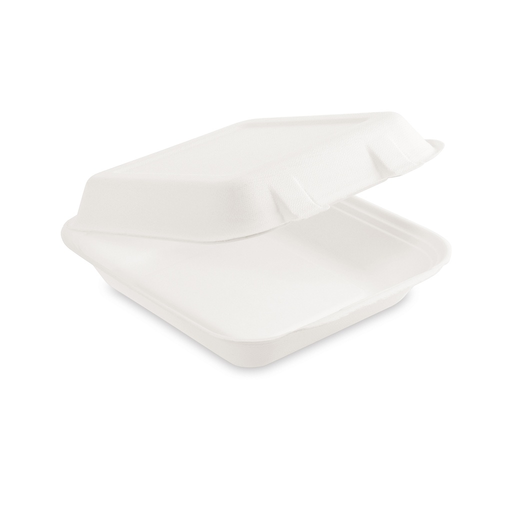 Menübox Zuckerrohr Bagasse ungeteilt 222x200x67mm [50 Stück]