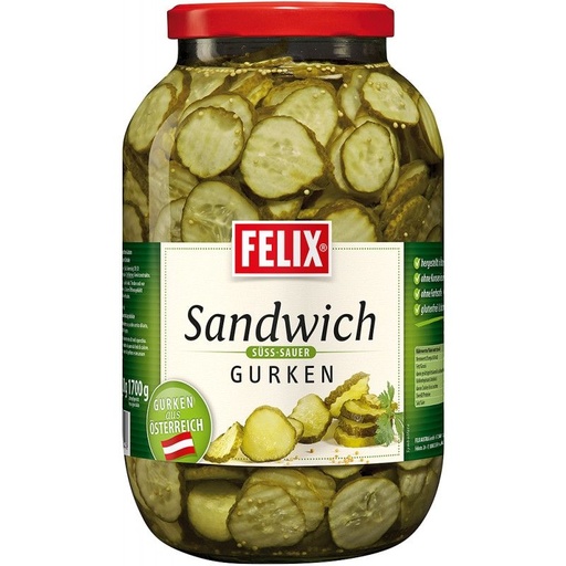 [L-057] Felix Sandwichgurken [3,4 Liter/Glas]