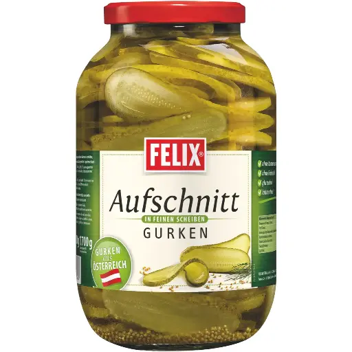 [L-054] Felix Aufschnittgurken [3,4 Liter/Glas]