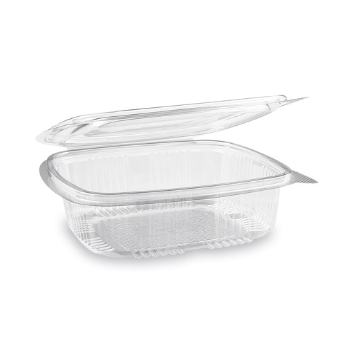 [V-300] Salatschale 750ml mit Klappdeckel Klar, Rechteckbecher [50 Stück]