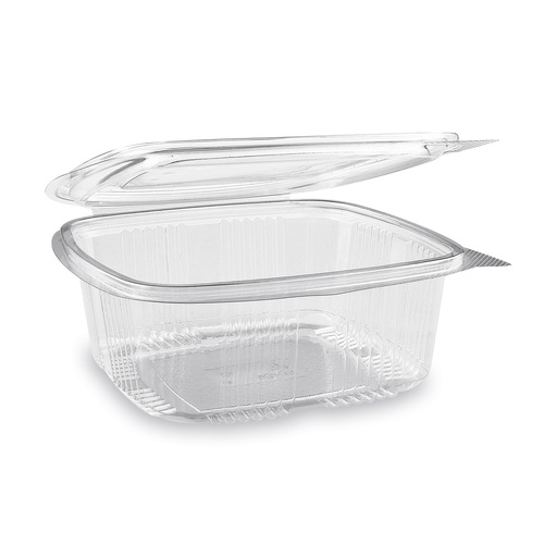 [V-294] Salatschale 1000ml mit Klappdeckel Klar, Rechteckbecher [50 Stück]