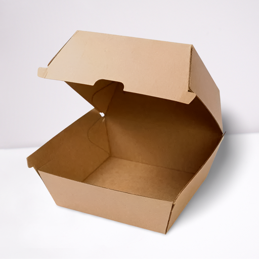 [V-225] Hamburgerbox 115x115x90mm Kraft unbedruckt [100 Stück]