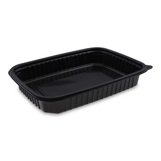 Menübox ungeteilt, Mikrowellenschale 240x210x40mm (PP) schwarz [100 Stück]