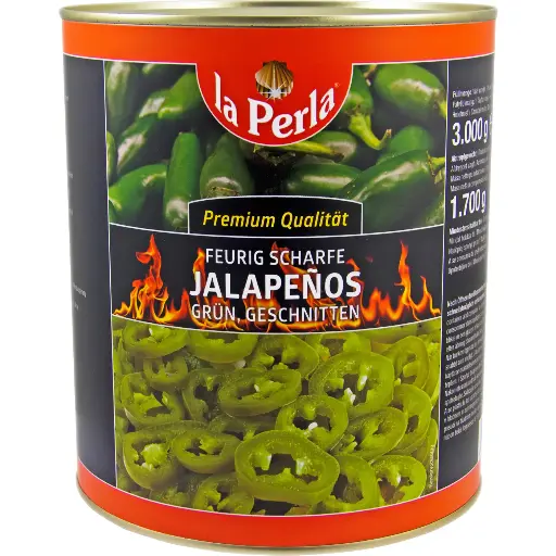 [L-066] La Perla Jalapenos Grün scharf Ringe [3/1 Dose]