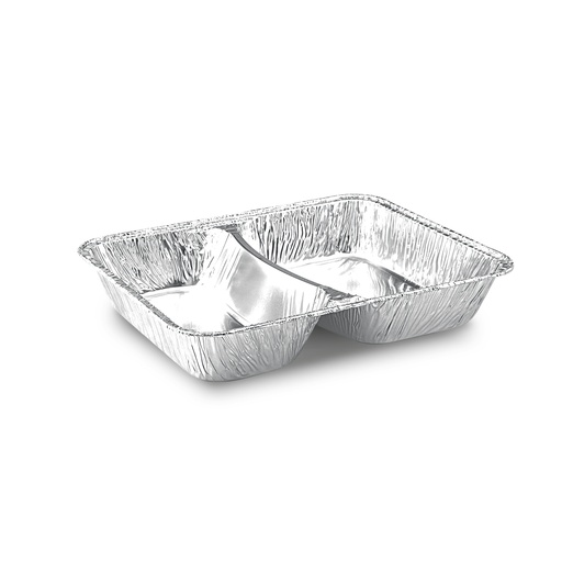 Alubehälter, Menüschale  2-geteilt mit Deckel MR3-33L [100 Stk]