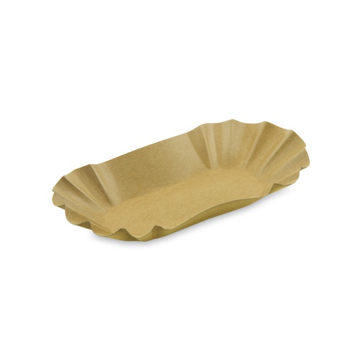[48203] Pappschale fettdicht oval kraft 17,5x10,5x3 cm [250 Stück]