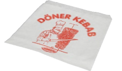 Dönertüte, Kebap tüte 16x16 weiß [2000 Stück]