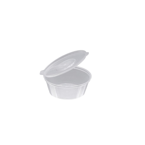 Dressingbecher 30/60ml mit angehängtem Deckel [100 Stk]