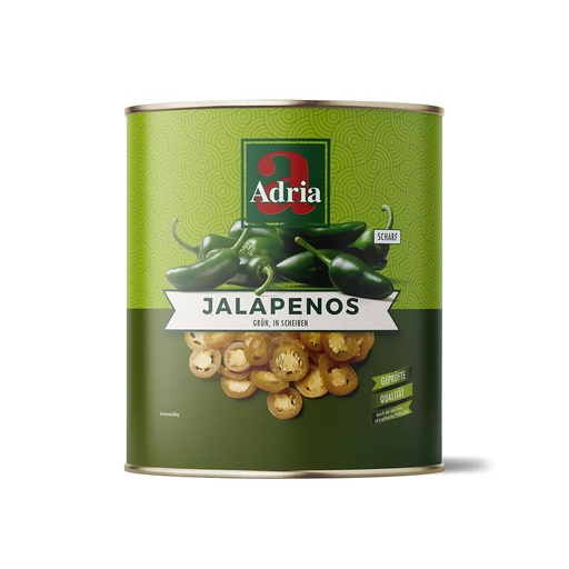 [L-019] Adria Jalapenos Grün scharf Ringe [3/1 Dose]
