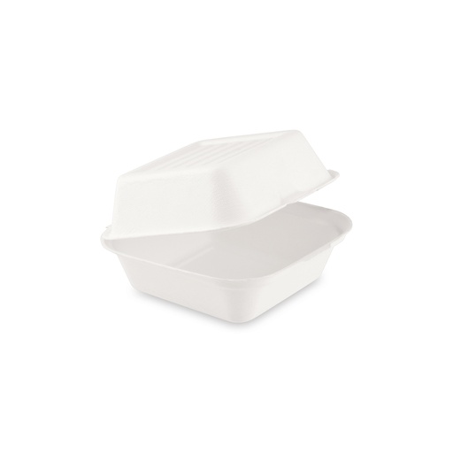 [V-241] Hamburgerbox Zuckerrohr Bagasse 152x150x78mm [50 Stück]
