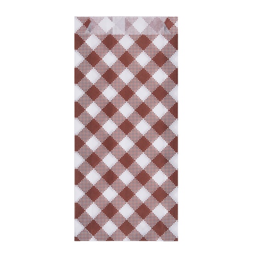 [V-030] Papierbeutel Karo 9+2,5x20cm für Streetfood [300 Stück]