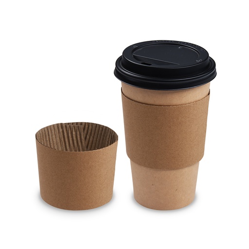 Papier Manschetten Isolierbanderolen Sleeves braun für Becher
