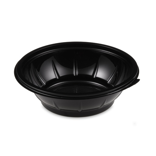 [V-303] Salatschale schwarz oval mit Deckel 500ml [70 Stück]