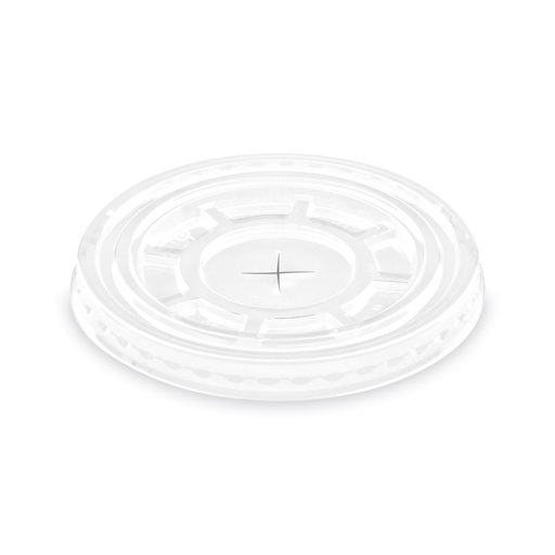 [V-113] Deckel (rPET) mit Kreuzschlitz klar Ø95mm [50 Stück]