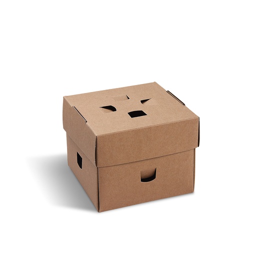 [V-233] Hamburgerbox faltbar fettdicht kraft 12x12x10cm [100 Stück]