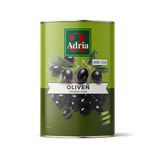 [L-010] ADRIA Oliven schwarz ohne Stein [4250ml/Dose]